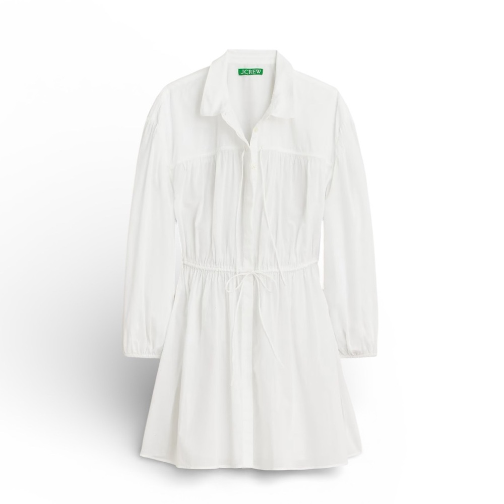 J. Crew Tie Front Beach Shirt in Cotton Voile L White Summer Pool Vacation Airy